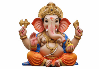 PNG Image of Lord Ganesha Sitting in Blessing Pose – Isolated on Transparent Background
