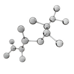 Obraz premium 3D Molecular Structure Model – Gray Atom and Bond Illustration PNG on Transparent Background