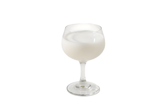 Creamy Refreshment in a Wine Glass: A delicate glass holds a swirl of a luscious, creamy drink, a visual promise of cool and comforting refreshment.