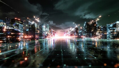 Tech glitch background with HUD feel