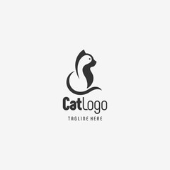 Minimalist Black White Cat Graphic