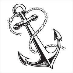 anchor icon silhouette vector