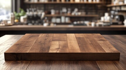 Rustic wooden table in a cozy café setting, perfect for showcasing culinary creations or home décor. Ideal for food photography and restaurant branding needs.