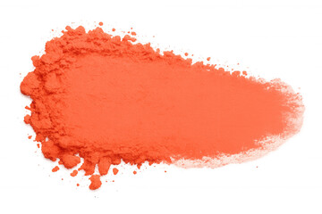 Fototapeta premium Vibrant orange powder creating a dynamic, textured splash on a transparent background, ideal for adding a pop of color to designs