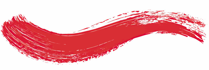 Red paint brush stroke artistic splash textured abstract isolated on white background design element vector illustration for creative projects and decoration