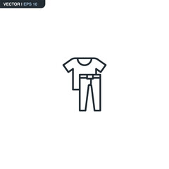 Clothes, linear style sign for mobile concept and web design