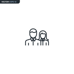 Couple, linear style sign for mobile concept and web design