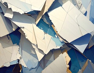 白と水色の粉々の壁紙