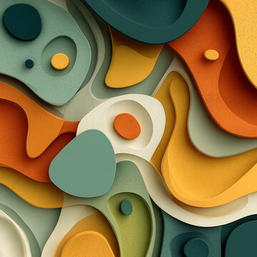 Seamless biomorphic abstract pattern with organic fluid shapes