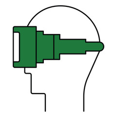 Artificial Intelligence Virtual Reality Headset Vector Icon