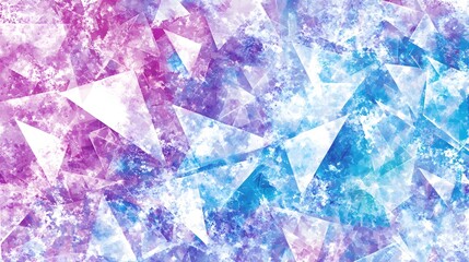 Abstract Geometric Watercolor Triangles Purple Blue Background