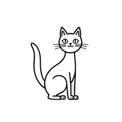 Adorable cartoon cat with playful eyes and a curled tail