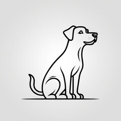 Obraz premium Joyful dog illustration with simple lines and a happy face