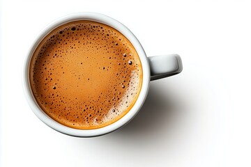 Delicious Cup of Freshly Brewed Coffee With a Sprinkle of Cocoa on Top.