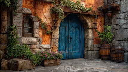 One side of the door in the future world and this side in the old world.