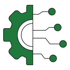 Artificial Intelligence System AI Integration Vector Icon