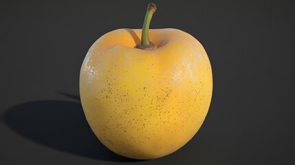 Studio Shot of a Single Ripe Yellow Plum with Speckles