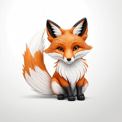 Obraz premium Charming orange fox with striking fur in a whimsical style