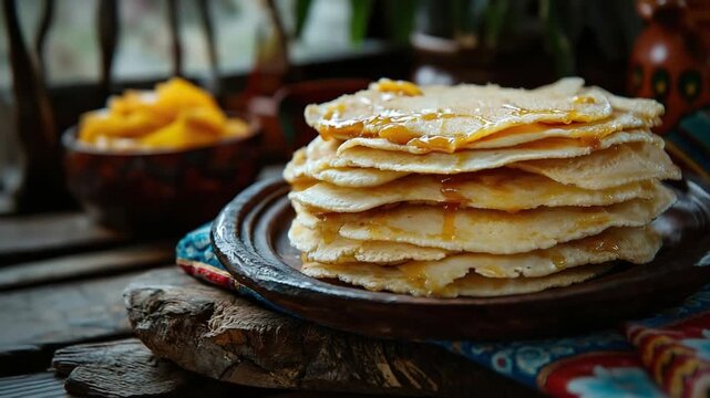 traditional colombian obleas dessert, orbit video