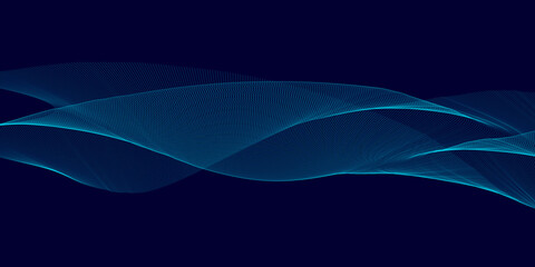 Abstract blue light wave pattern on a dark background