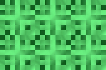 Abstract green geometric pattern with square shapes in artistic background design