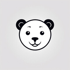Fototapeta premium Charming cartoon bear face with a playful expression and simple design