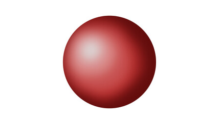 Red Sphere on White Background: 3D Rendering, Abstract Design Element, Simple, Isolated, Round, Geometric Shape, Minimalist, Backdrop, Graphic, Illustration