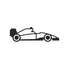 Monochrome silhouette of formula one race car