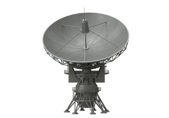 Isolated Radio Telescope: A High-Tech Communication Array for Deep Space Exploration and Satellite Communication, Capturing Signals from the Cosmos