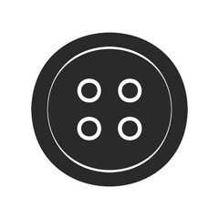 Obraz premium Black and white circular button with four holes on transparent background