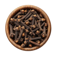 Round Wooden Bowl with Cloves 3D PNG