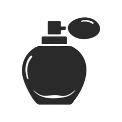 Obraz premium Silhouette of vintage perfume bottle with atomizer design