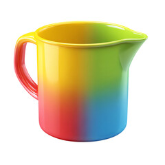3D Colorful Measuring Jug Plastic PNG – Kitchen Tool, Isolated Transparent Background on White Background