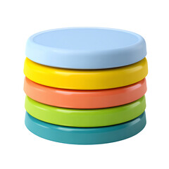3D Colorful Silicone Lid Covers PNG – Kitchen Tool Set, Isolated Transparent Background on White Background
