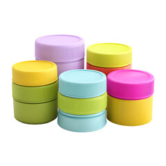 Silicone Food Lid Covers 3D PNG – Colorful Kitchen Accessories, Isolated Transparent Background on White Background
