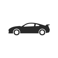 Naklejka premium Silhouette of a sports car profile on white background