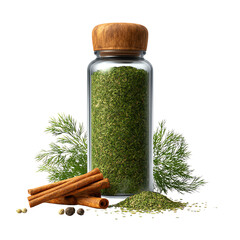 3D Dill Spice PNG – In Spice Shaker, Isolated Transparent Background on White Background