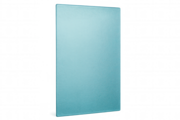 Glass panel with light blue frosted effect on transparent background, ideal for architectural visualizations