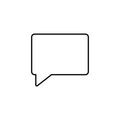 Black outline icon of a chat or speech bubble. Perfect for UI/UX projects, messaging apps, forums, social media, and digital communication interfaces