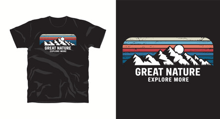 Fototapeta premium Travel vector graphic typography traveling t-shirt design template, Camping creative t-shirt design vector, Adventure t-shirt design, Outdoor t shirt design,summer time,mountain, sea