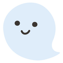 Ghost Halloween cute friendly blue spirit icon isolated flat vector