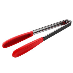 Realistic 3D Cooking Tongs &ndash; Metal & Silicone PNG, Isolated Transparent Background on White Background