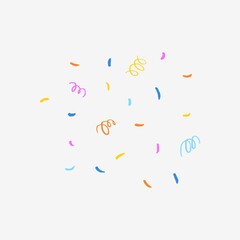 Cute colorful confetti, cartoon drawing illustration