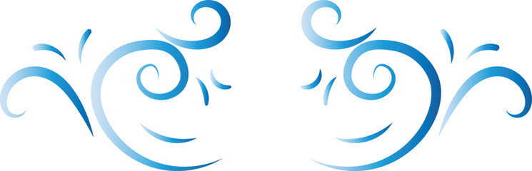 Elegant Blue Swirl Decorative Ornament Vector Design