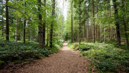 Fototapeta premium nature path through forest isolated on transparent background