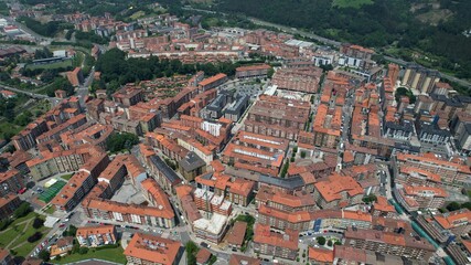 Obraz premium Aerial panorama view around the city Galdácano in Spain on a sunny spring day.