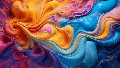 Obraz premium fluid art colorful swirls textures