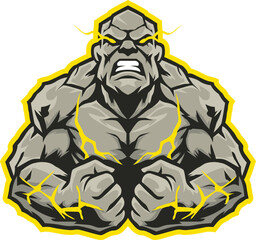 Unleash the power of this fierce stone monster mascot, perfect for esports and gaming team branding