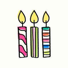Lit candles clipart, birthday celebration graphic