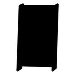 Abstract black silhouette of a rectangular display stand with rounded edges